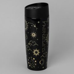 ТЕРМОКРУЖКА AGNESS "SUPERNOVA BLACK" 360МЛ, КОЛБА НЕРЖ.СТАЛЬ 18/10