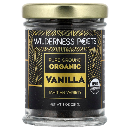 Wilderness Poets, чистая молотая органическая ваниль, таитянский вкус, 28 г (1 унция)