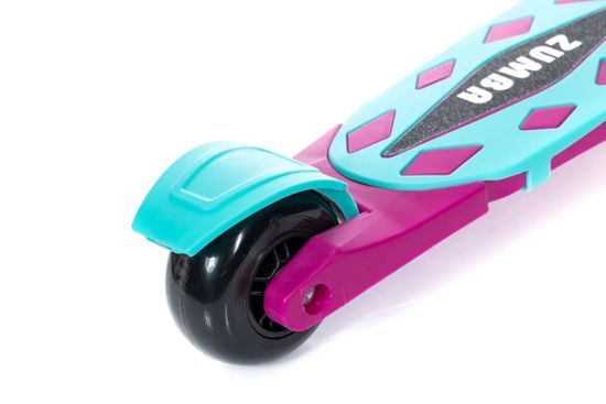 Самокат трехколесный со светящимися колесами Micar Zumba 2022 голубой, розовый
