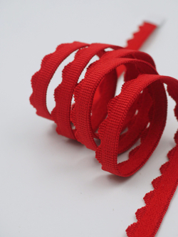 Бельевая резинка красная ажурная ширина 8 мм с учетом фестона