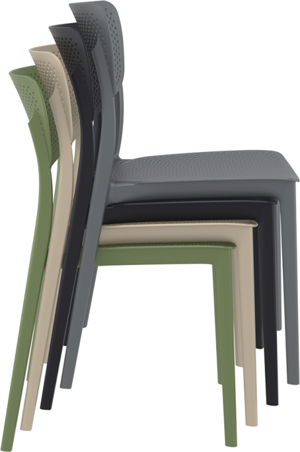 Стул пластиковый Siesta Contract Lucy, темно-серый