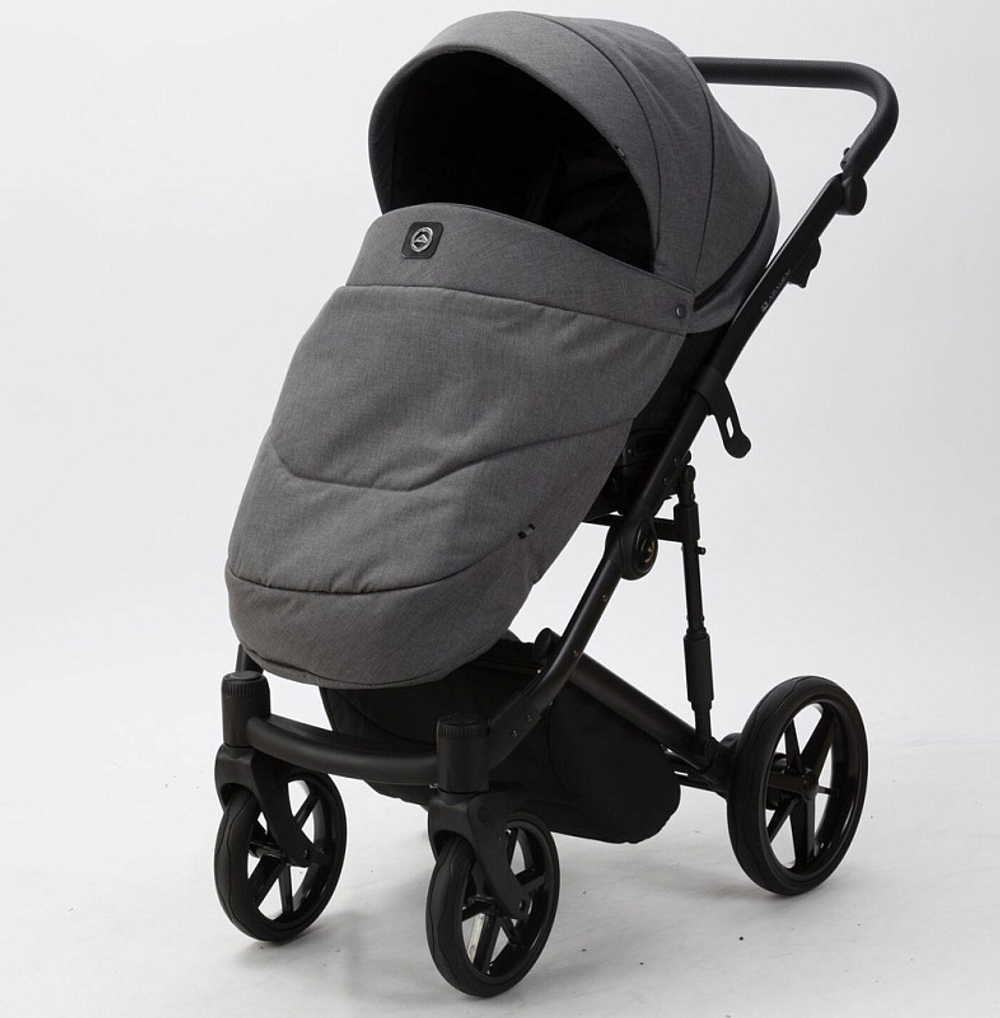 Детская коляска Adamex Mobi 2 в 1 M-PS108 Темно-серый, Кожа