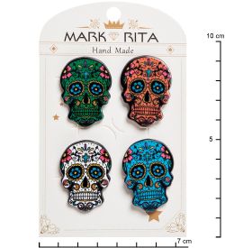 MR- 79 Н-р брошей с цанговым зажимом бабочка «Череп» Mark Rita