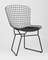 Стул обеденный Bertoia черный с черной подушкой