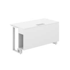 SP.0116.WH.WH.WH / Модуль прямой 1200х600х750 / столешница:белый, подстолье:белый, металлокаркас:белый, лючок:серый