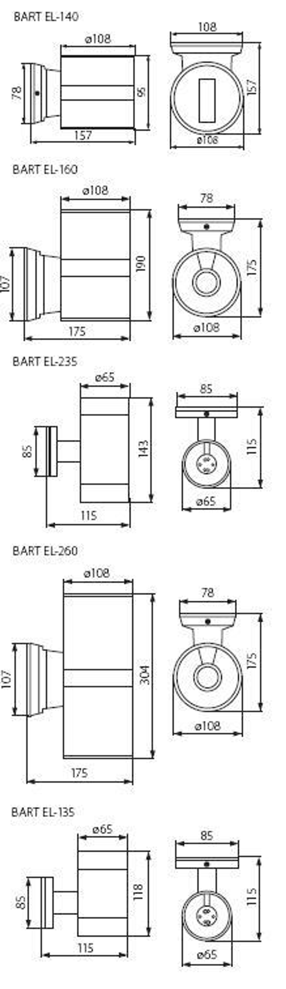 Cветильник фасадный двухсторонний KANLUX BART EL-235 2xGU10