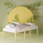 Кровать детская 160х80, Ами, односпальная, массив сосны, ЛДСП, цвет белый/натуральная сосна, Dipriz