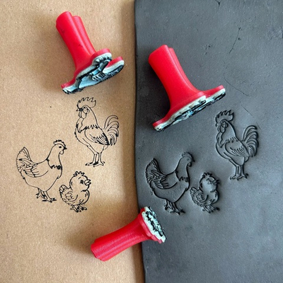 Набор универсальных штампов "Петушок и курочка"