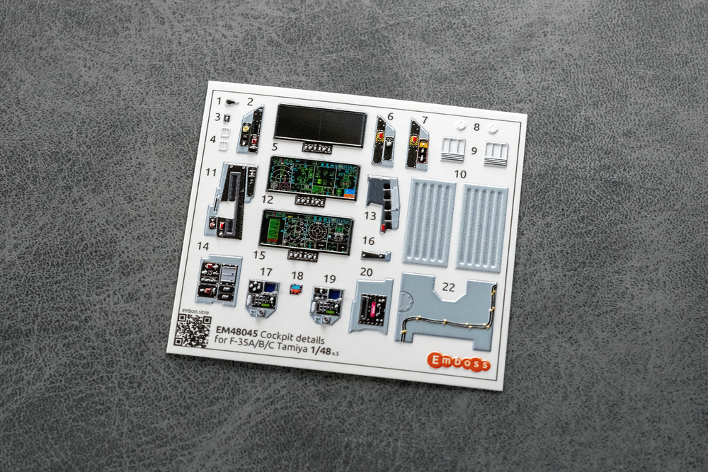 COMBO F-35A/B/C Cocpit details for Tamiya 1/48 (3D decal)