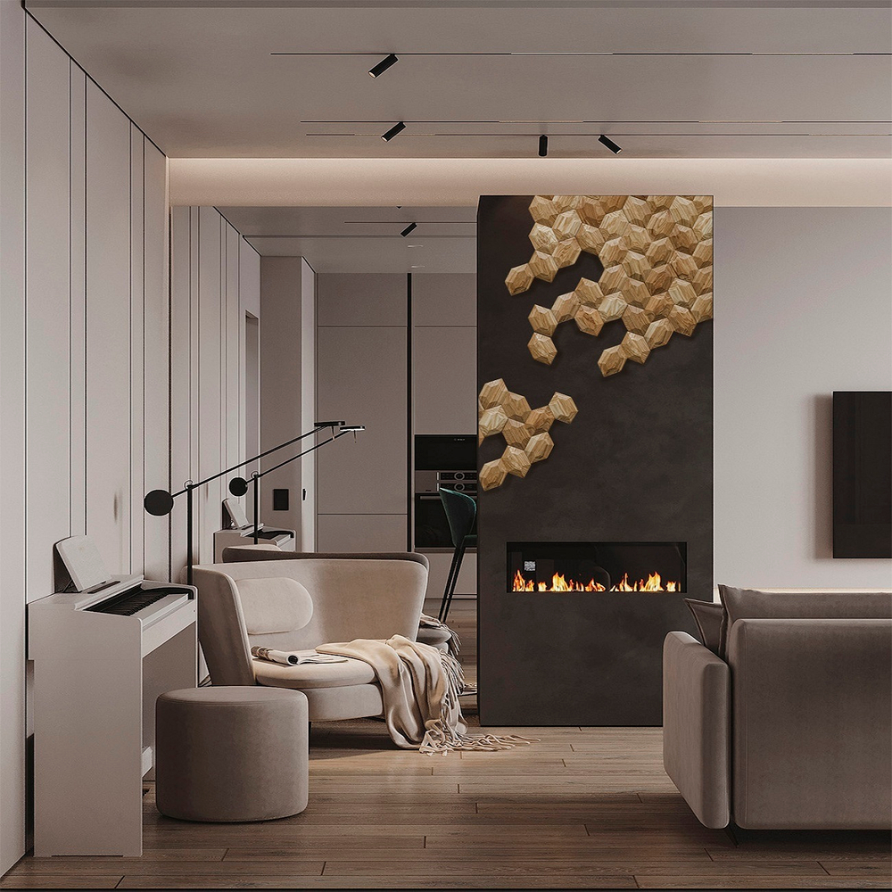 Деревянная мозаика для стен Wood Mosaic Рубин