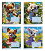 Тетрадь А5 12 л. клетка "На полянке" мелов.картон, выб. УФ-лак (Schoolformat)