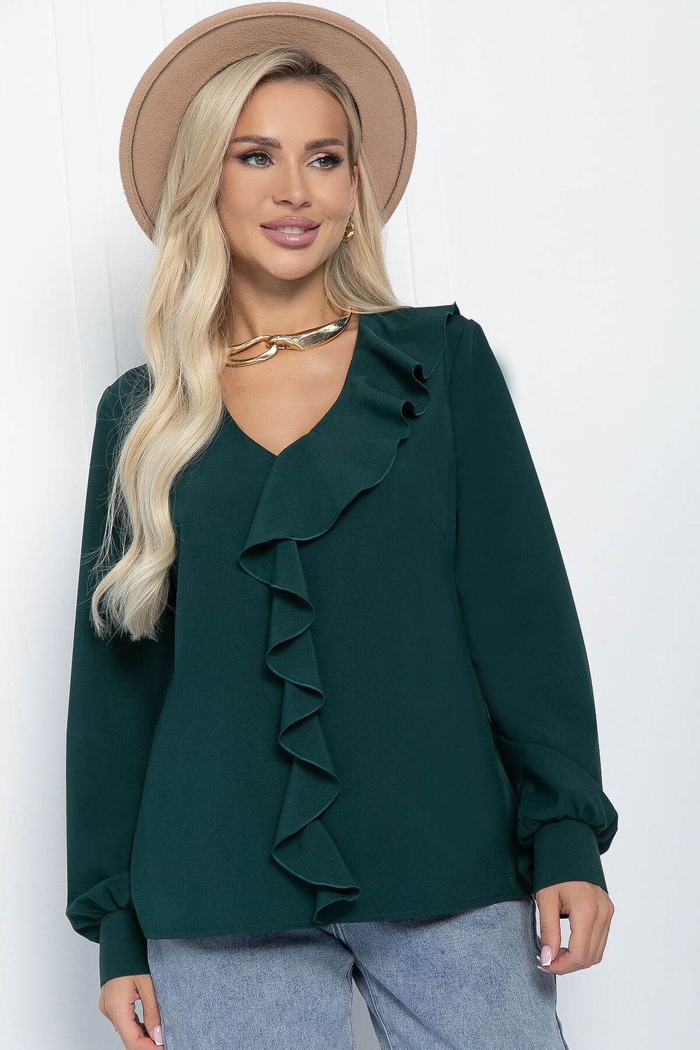 Блуза Стефанна (изумруд) Б11339 LT Collection