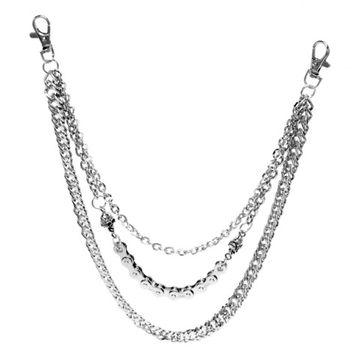 Цепь Hot! тройная с черепами+мотоцепь (042)