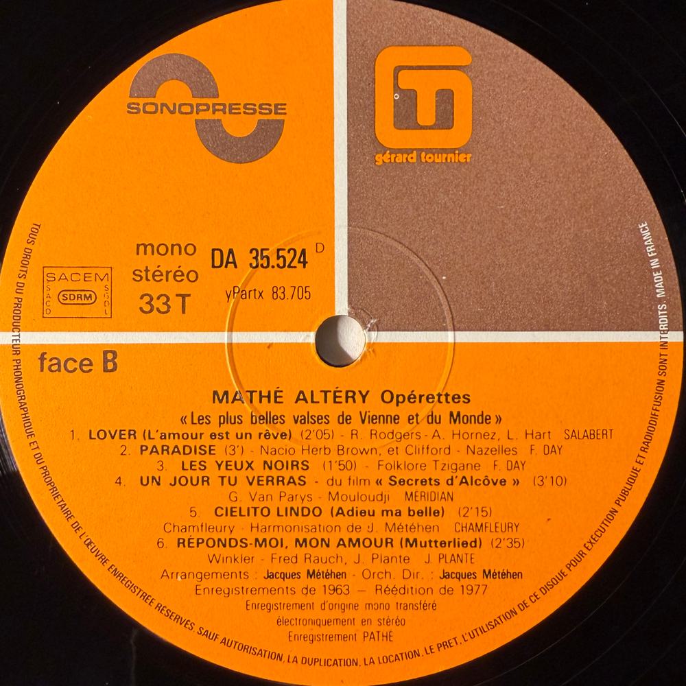 Mathé Altéry ‎– Operettes 2LP (Франция 1977г.)