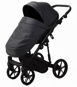 Детская коляска Adamex Mobi Deluxe 2 в 1 M-SA5 (ТЕМНО-СЕРАЯ КОЖА)
