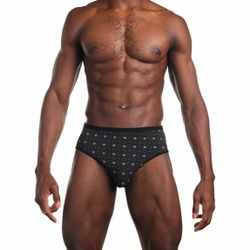 Мужские трусы брифы черные с узором Sergio Dallini SG2932-1