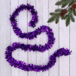 Мишура 2м 7см «Золотые блики», Фиолетовый