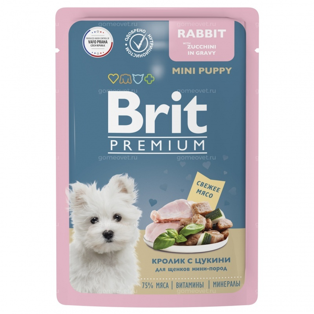 Brit premium,Пауч для щенков мини,крол и цукини,85г,5053063
