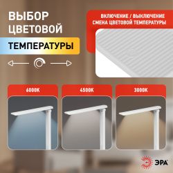 Настольный светильник ЭРА NLED-500-10W-W светодиодный белый | Светодиодные настольные лампы
