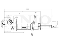 Амортизатор газовый передней подвески правый UNIO SAB-10221