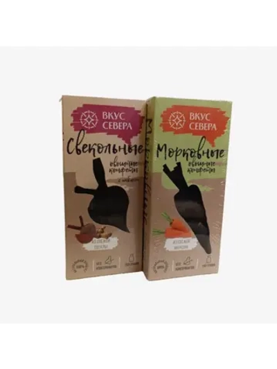 Конфеты Морковные и Свекольные с имбирем по 150 гр