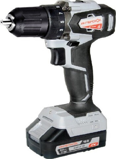 Аккумуляторная дрель-шуруповерт ИНТЕРСКОЛ ДА-13/18ВК Li-ion АПИ 2Ач,45Н 575.2.2.70