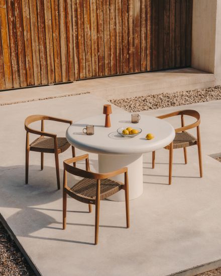 Addaia Круглый стол из белого цемента Ø140 см