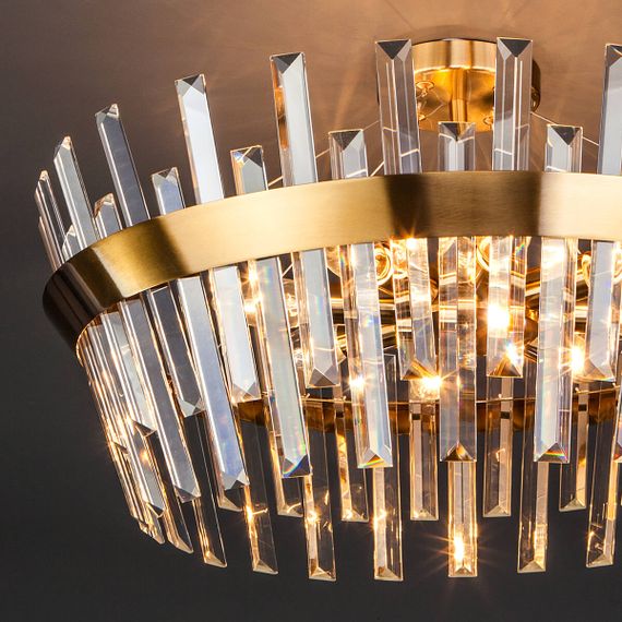 Потолочная люстра Eurosvet Steccato 10111/8 золотая бронза/прозрачный хрусталь Strotskis Smart