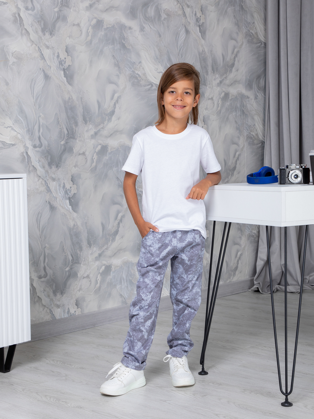 Детские брюки дБ-11/серый-варенка