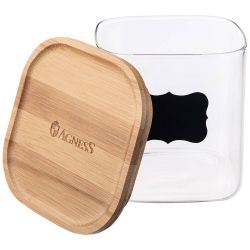 ЕМКОСТЬ ДЛЯ ПИЩЕВЫХ ПРОДУКТОВ AGNESS "NATIVE" 10.6*10.6*10.7 СМ, 600 МЛ