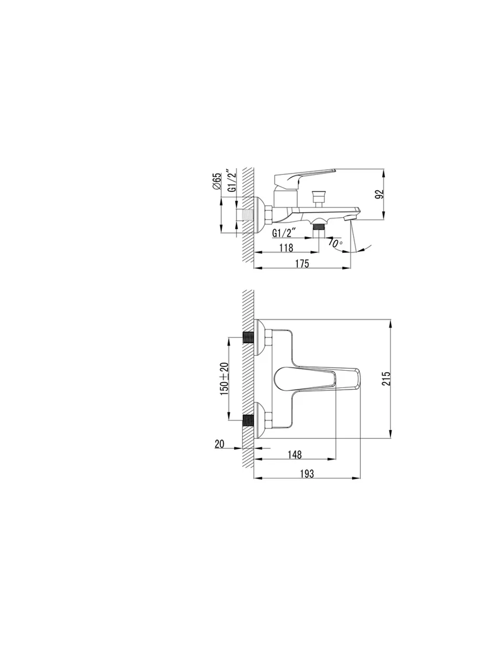Комплект смесителей для ванны и душевой гарнитур CULTO ORIGIN