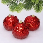 Новогодние шары «GLAME - Блеск» 8 см (набор 3 шт), Красный