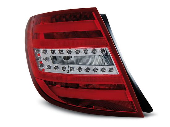 Задние фонари Mercedes C W204 red white led bar
