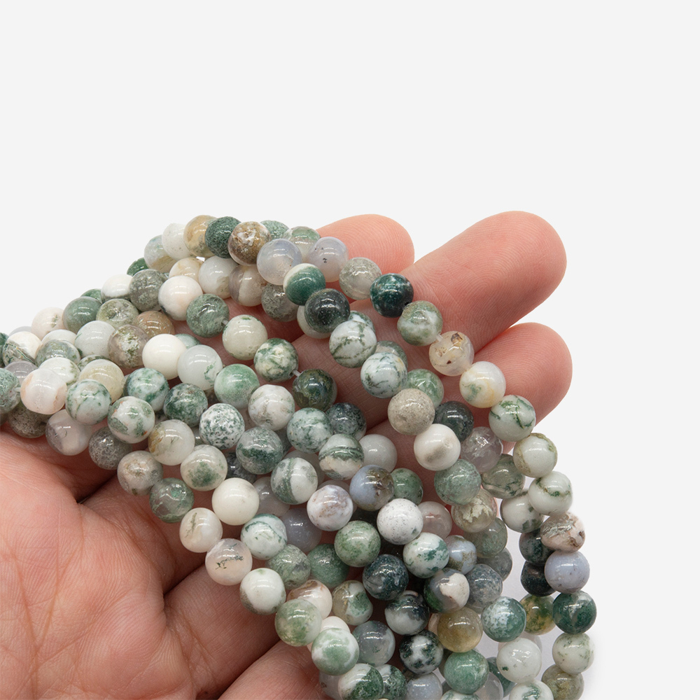 Моховой агат натуральный, шар 6,3мм