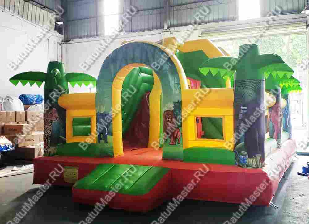 Коммерческий надувной батут "Сафари джунгли" 5,5*4,5*3,5 м