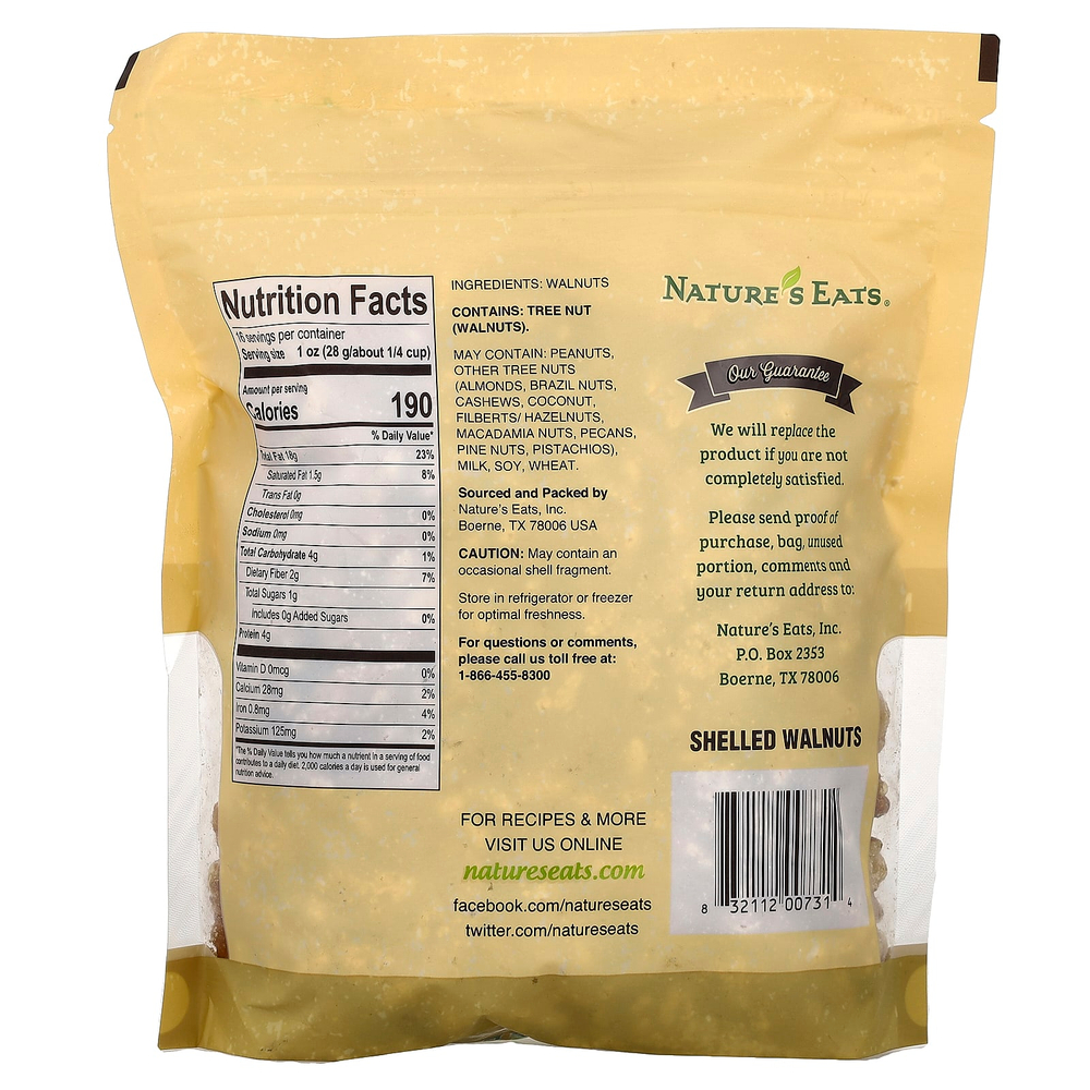Nature's Eats, очищенные грецкие орехи, 448 г (16 унций)