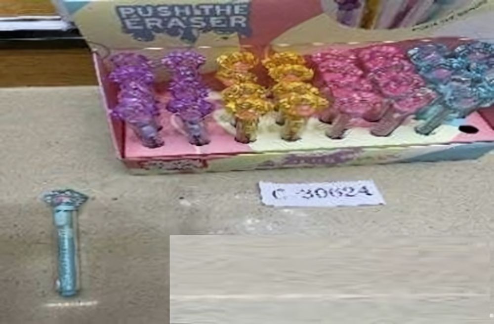 Ластик выдвижной &quot;Лапка&quot; 4 цвета микс, С-30624 (Комплект 32шт.)