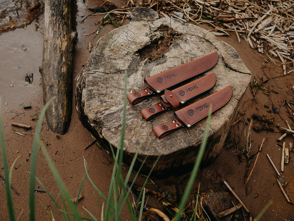 Ножны-чехол для ножа кожаный без гарды Prival Н1 Premium,  для клинка  до 190х45мм