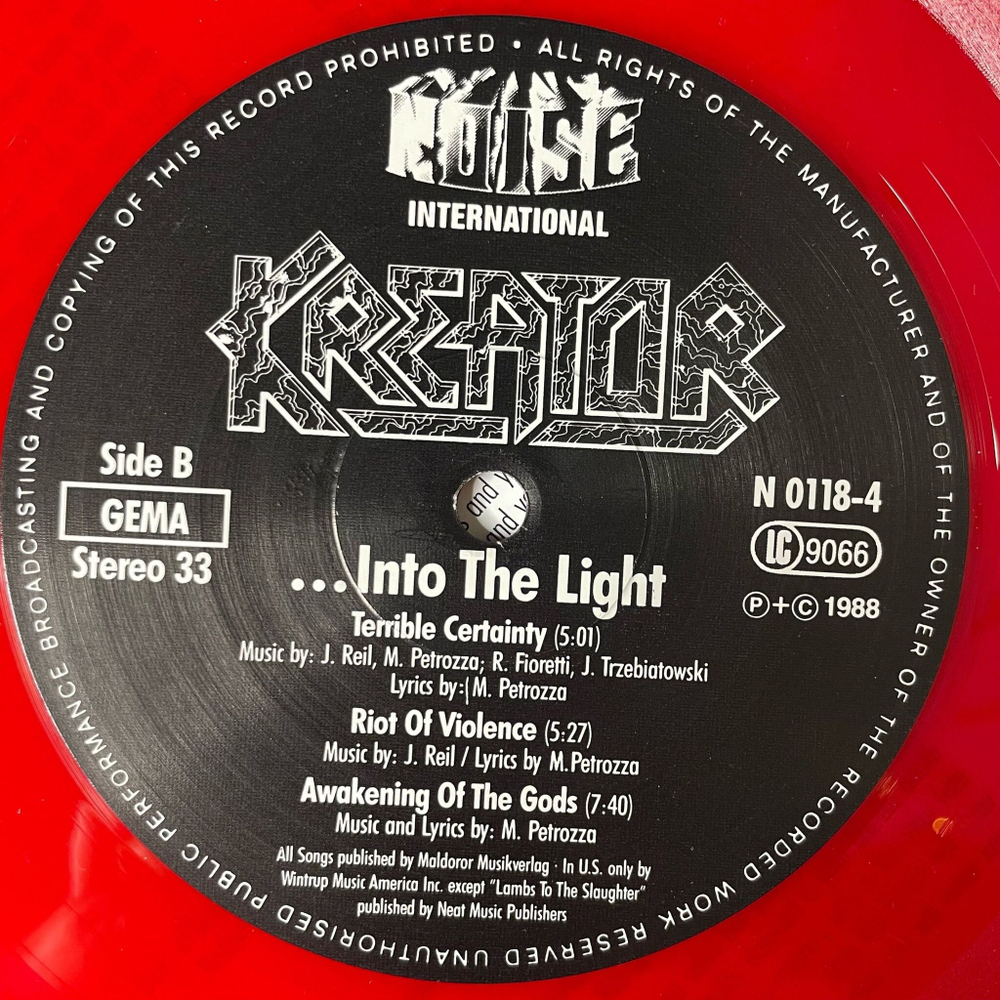 Винтажная виниловая пластинка LP Kreator Out Of The Dark Into The Light (Germany 1988) (Red Vinyl)