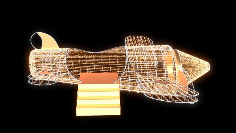 светодиодная конструкция "Самолет" серия золотая