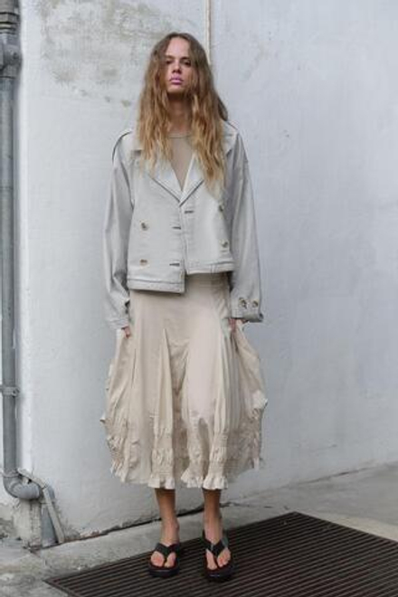 ZARA ЮБКА МИДИ ГОДЕ, ЦВЕТ ЛЬДА