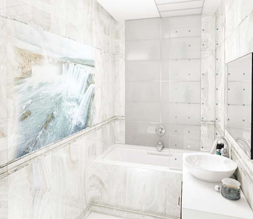 Панель ПВХ фотопечать 3D Panda Оникс 2700х250 мм