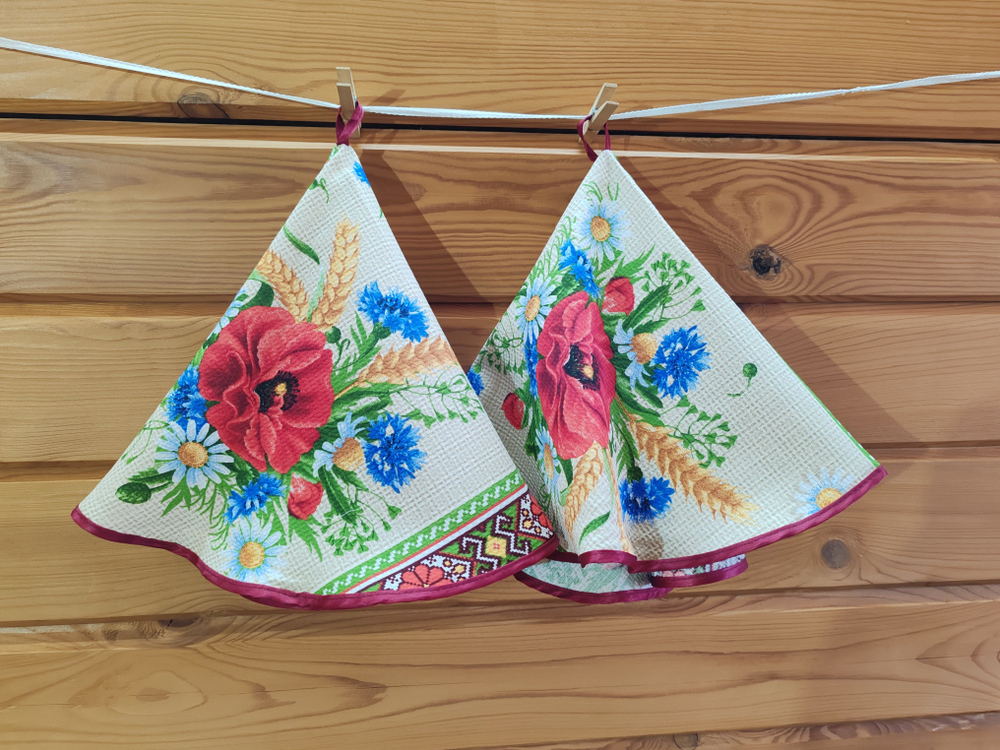 Полотенце кухонное, круглое, 2 шт, вафельное полотно