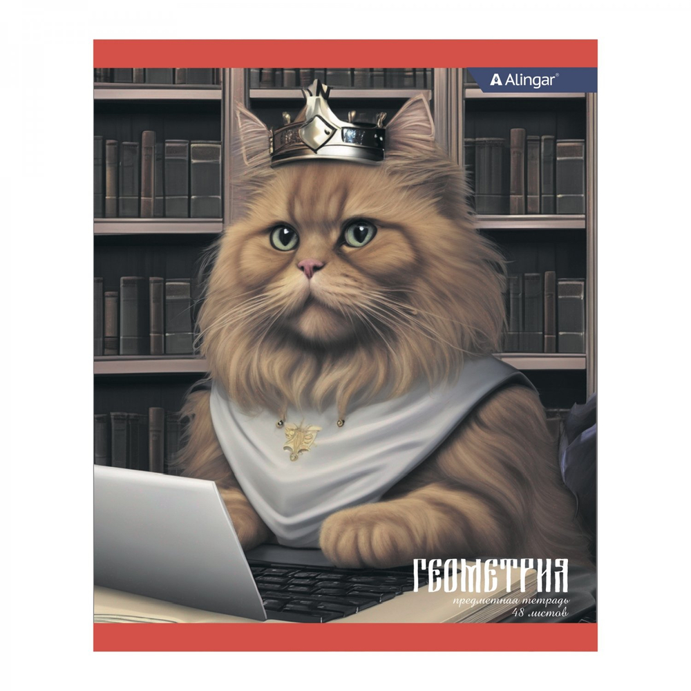 Комплект предметных тетрадей А5 48л., 10 предметов, со справ матер, скрепка, мелов. картон (стандарт), блок офсет, Alingar "Коронованные коты"