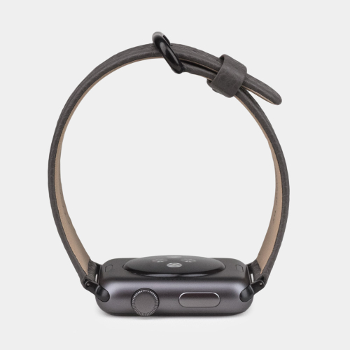 Ремешок для Apple Watch 44/45/46 mm из кожи теленка, серого цвета