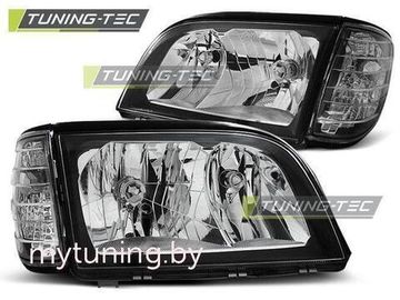 Передние фары black для Mercedes S W140