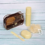 Набор банный дорожный 4шт «Traveler - Rose», (мочалка, футляр 2шт, расческа), микс два цвета, 21*13,5*6,5см