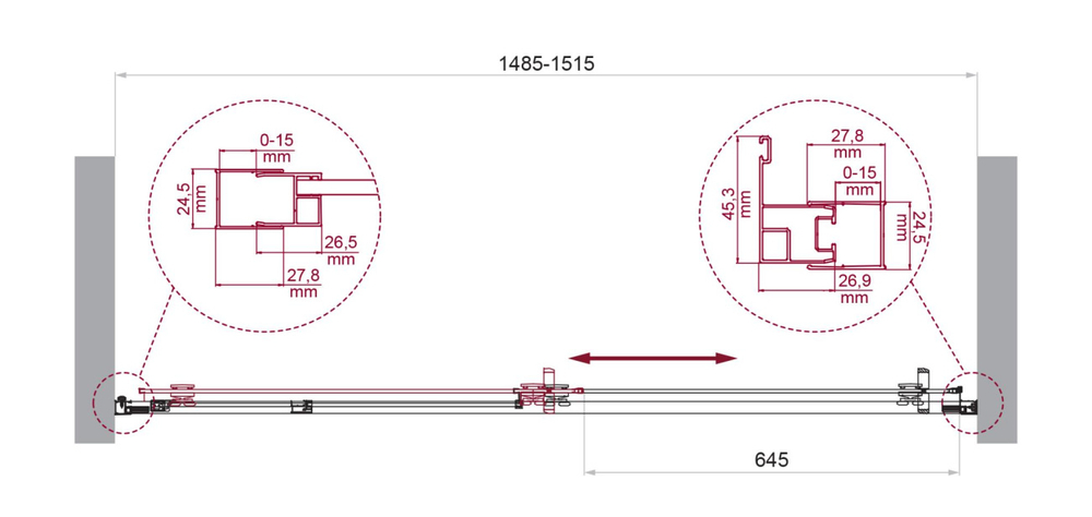 Дверь в проём BelBagno LUCE-BF-1-150-C-Cr