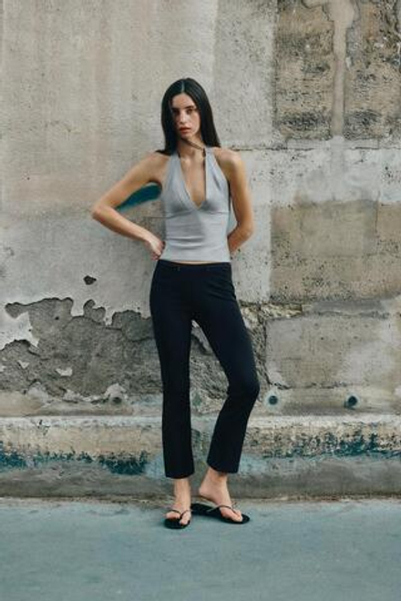 ZARA БРЮКИ С КАРМАНАМИ НА МОЛНИИ, ЧЕРНЫЙ