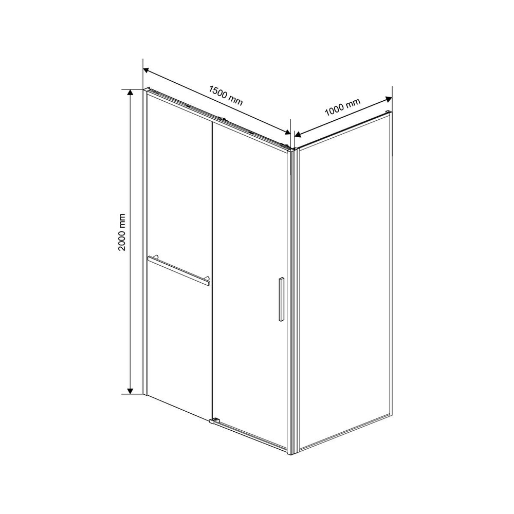 Душевой уголок Слим Софт (Slim Soft) Vincea VSR-1SS1015CLGM, 1500*1000, вороненая сталь, стекло прозрачное